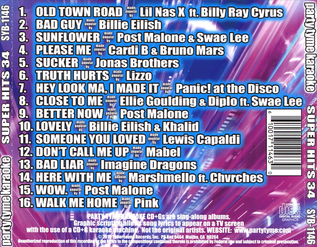 Party Tyme Karaoke: Super Hits, Vol. 34 cover art