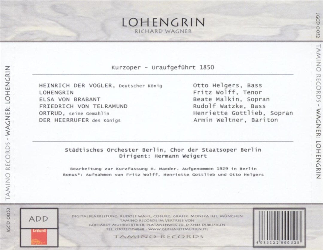 Wagner: Lohengrin [Kurzfassung] cover art