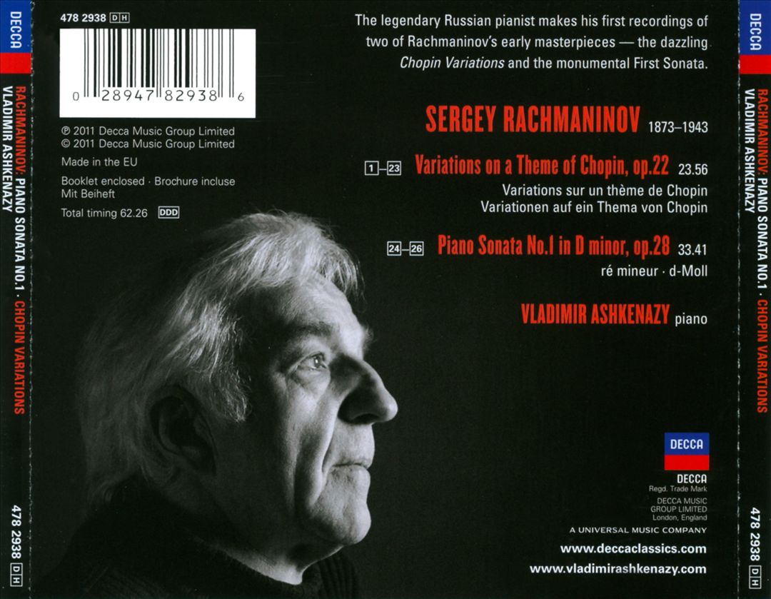 Rachmaninov: Piano Sonata No. 1; Chopin Variations cover art