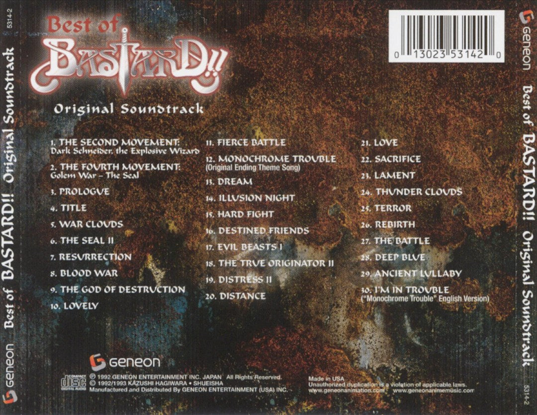 Best of Bastard!! (Original Soundtrack) cover art