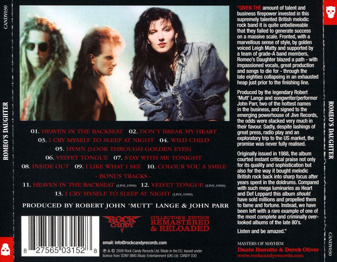 Romeo's Daughter [Bonus Tracks] cover art