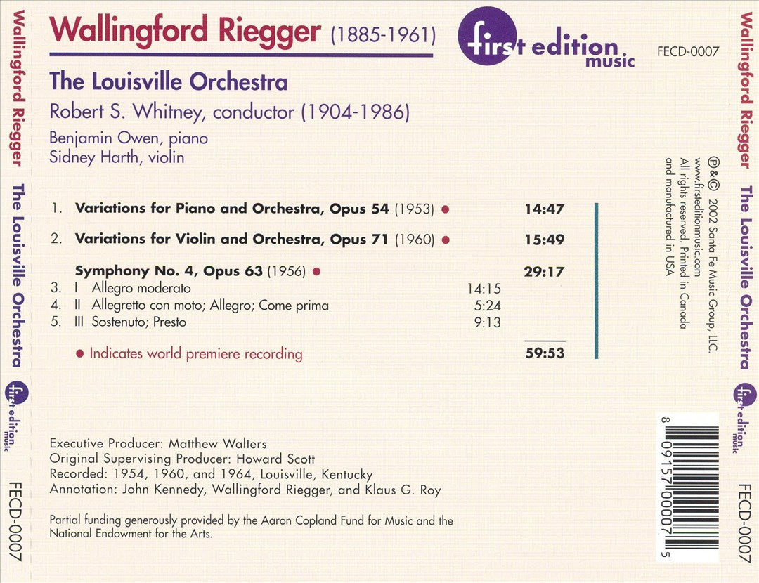 Wallingford Riegger cover art