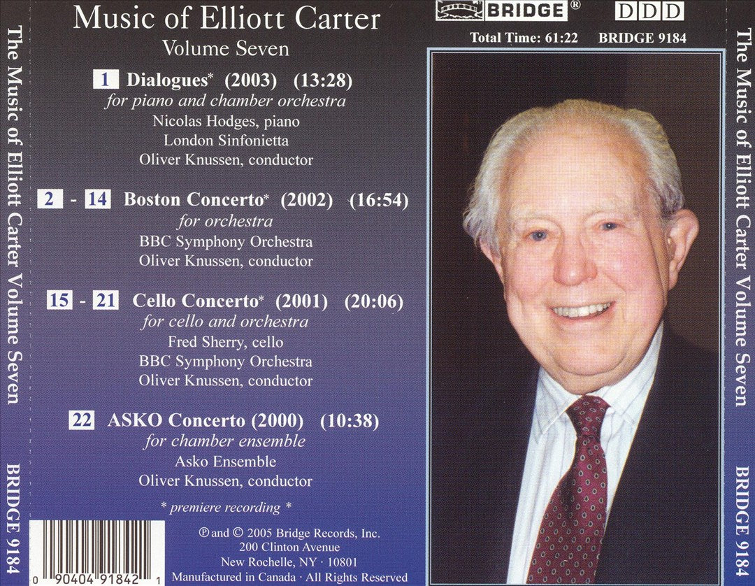 Elliott Carter: Dialogues; Boston Concerto; Cello Concerto; ASKO Concerto cover art