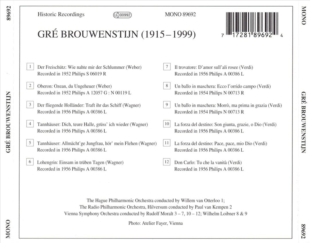 Lebendige Vergangenheit: Gré Brouwenstijn cover art