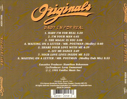 Baby I'm for Real [1981] cover art