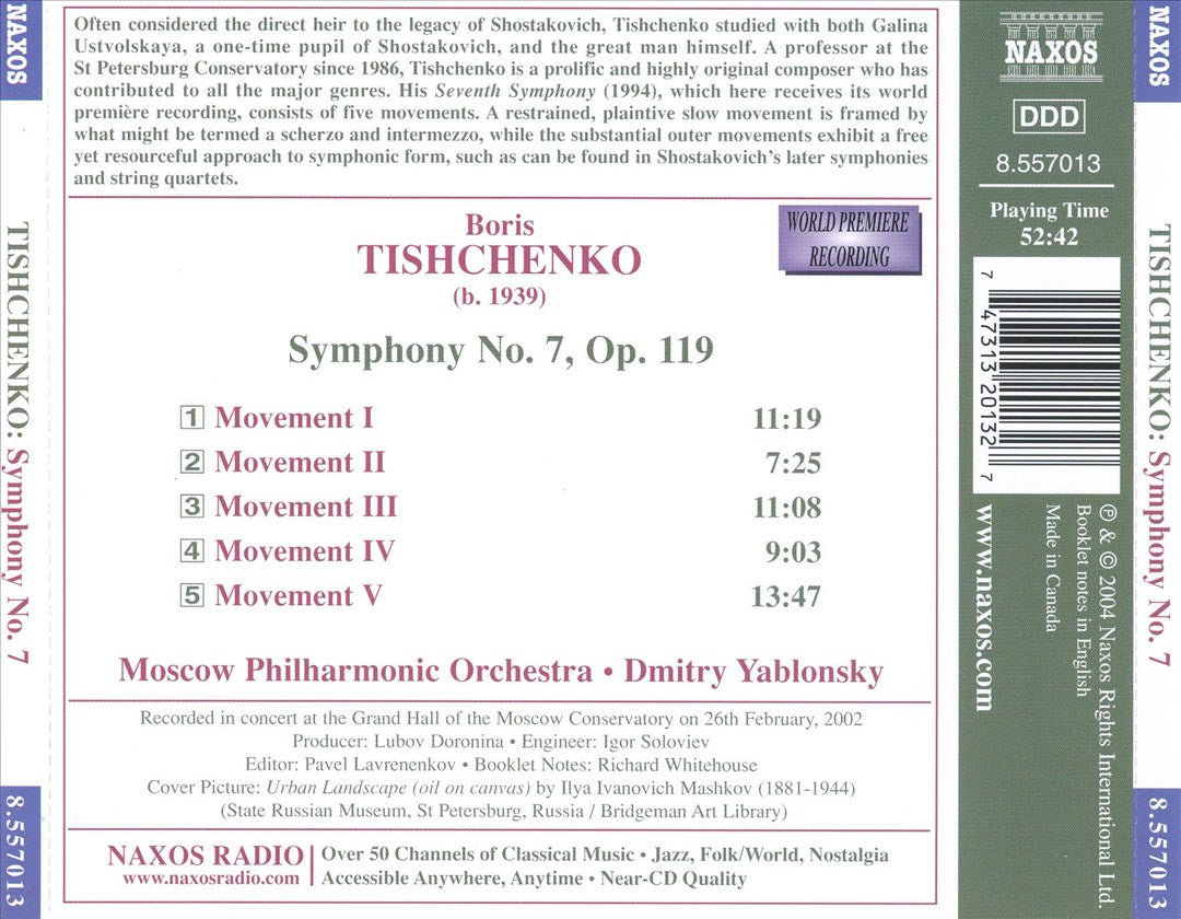 Boris Tishchenko: Symphony No. 7 cover art