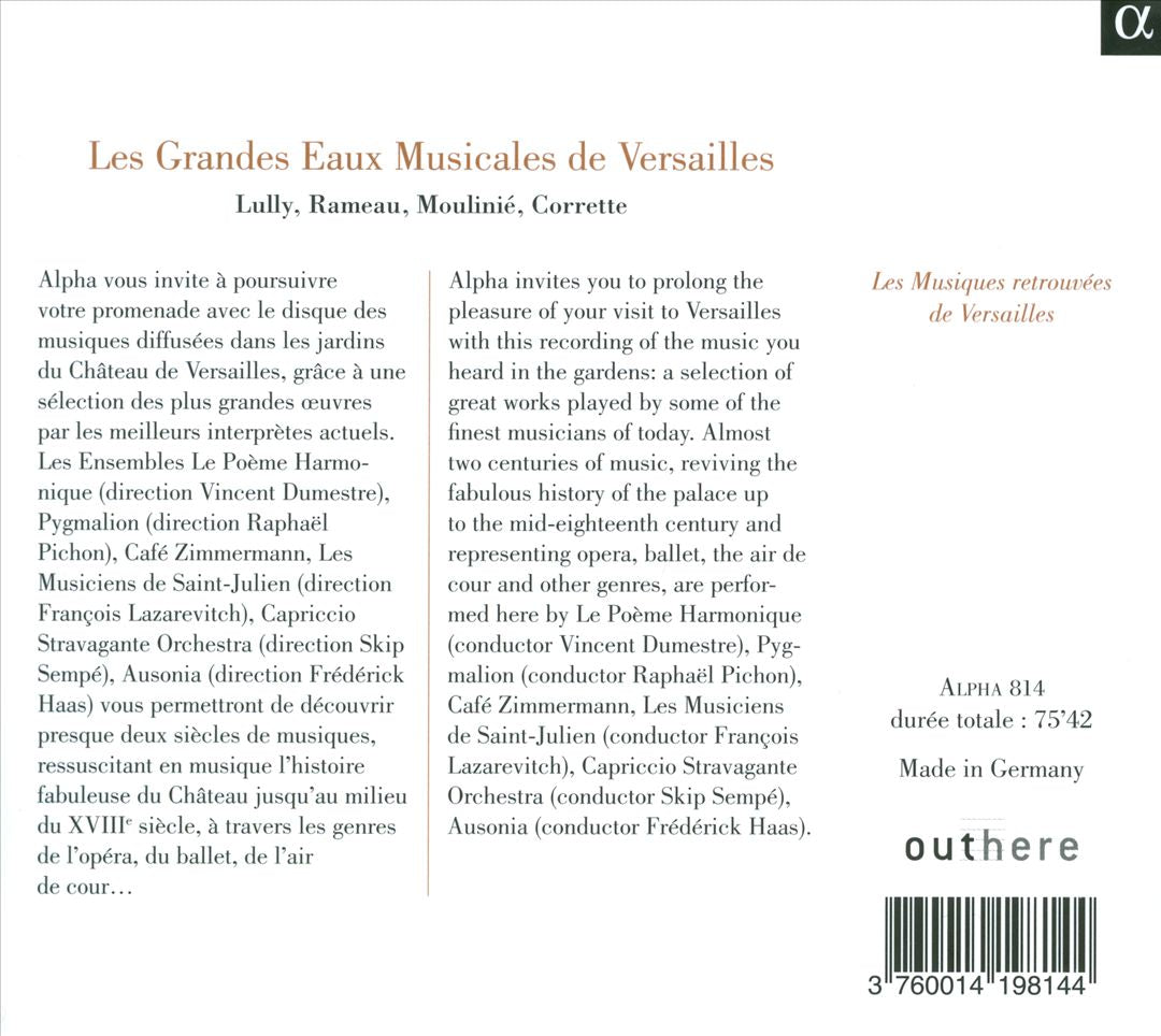 Grandes Eaux Musicales de Versailles, 2012 cover art