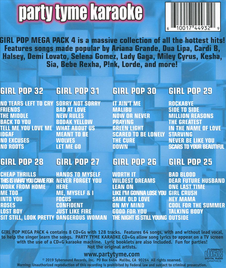 Party Tyme Karaoke: Girl Pop Mega Pack, Vol. 4 cover art