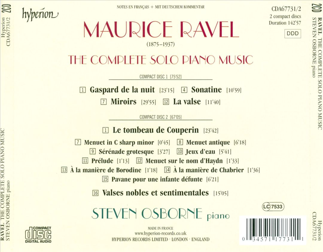 Ravel: The Complete Solo Piano Music cover art