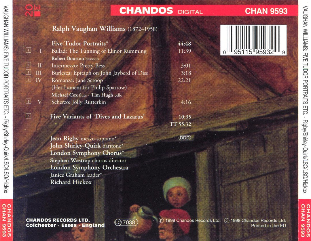 Vaughan Williams: Five Tudor Portraits; Five Variations of Dives and Lazarus cover art