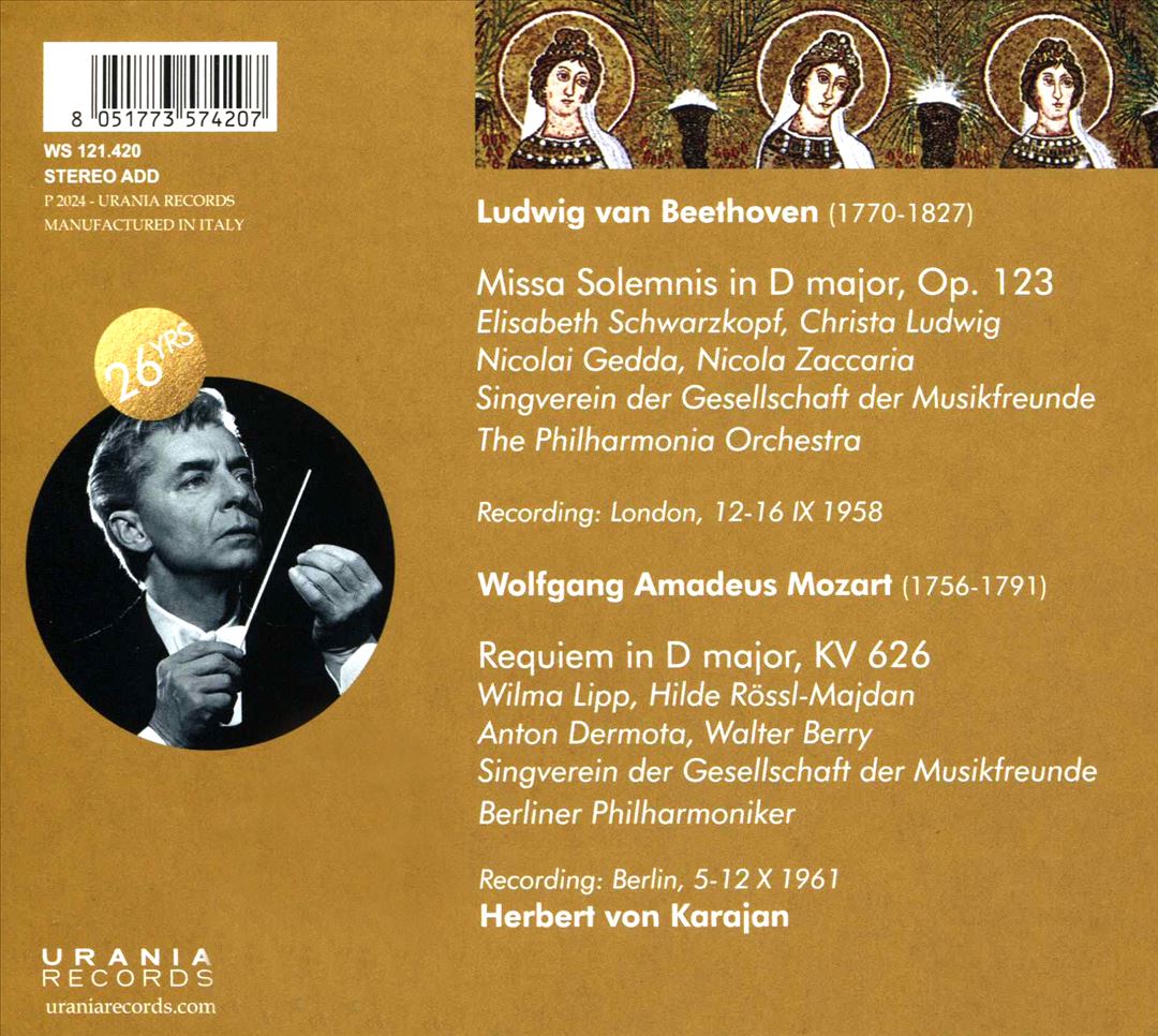 Beethoven: Missa Solemnis; Mozart: Requiem cover art