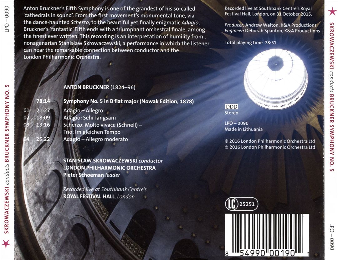 Bruckner: Symphony No. 5 cover art