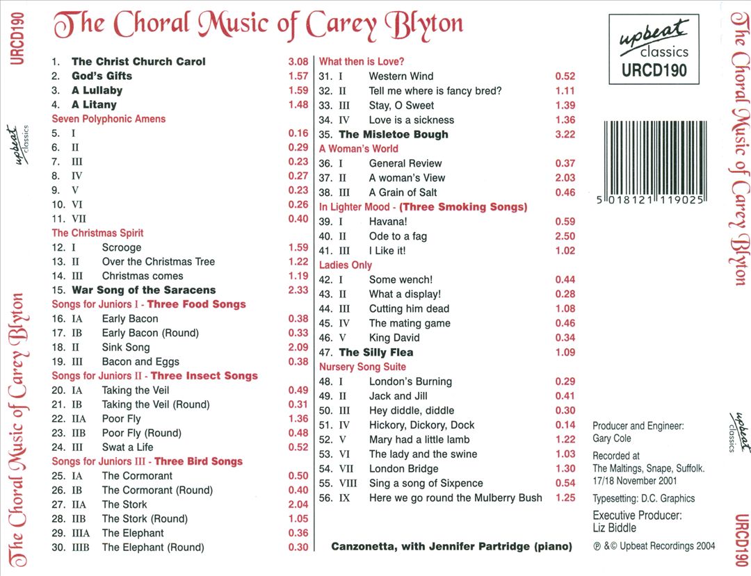 Choral Music of Carey Blyton cover art