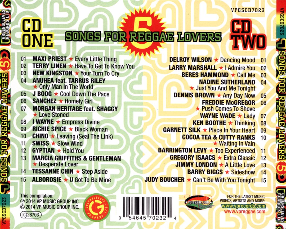 Songs for Reggae Lovers, Vol. 5 cover art
