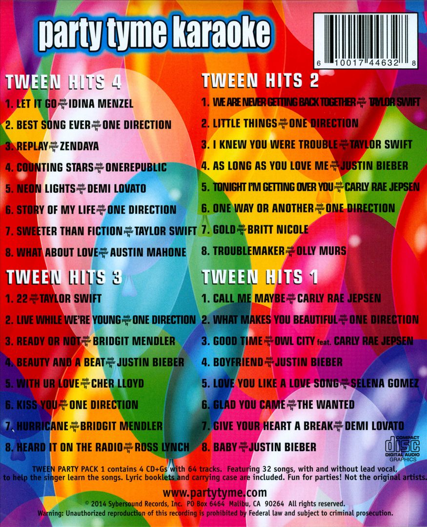 Party Tyme Karaoke: Tween Party Pack, Vol. 1 cover art