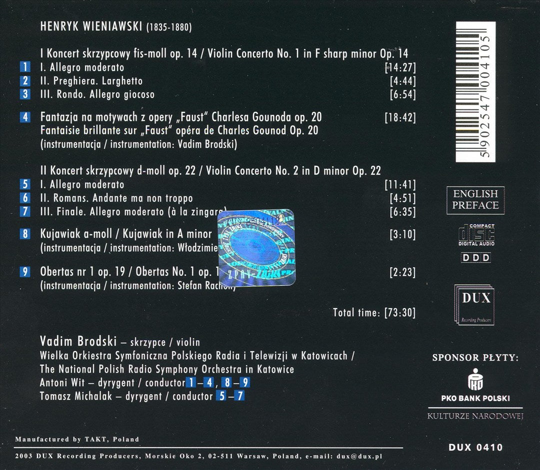Wieniawski: Violin Concertos cover art