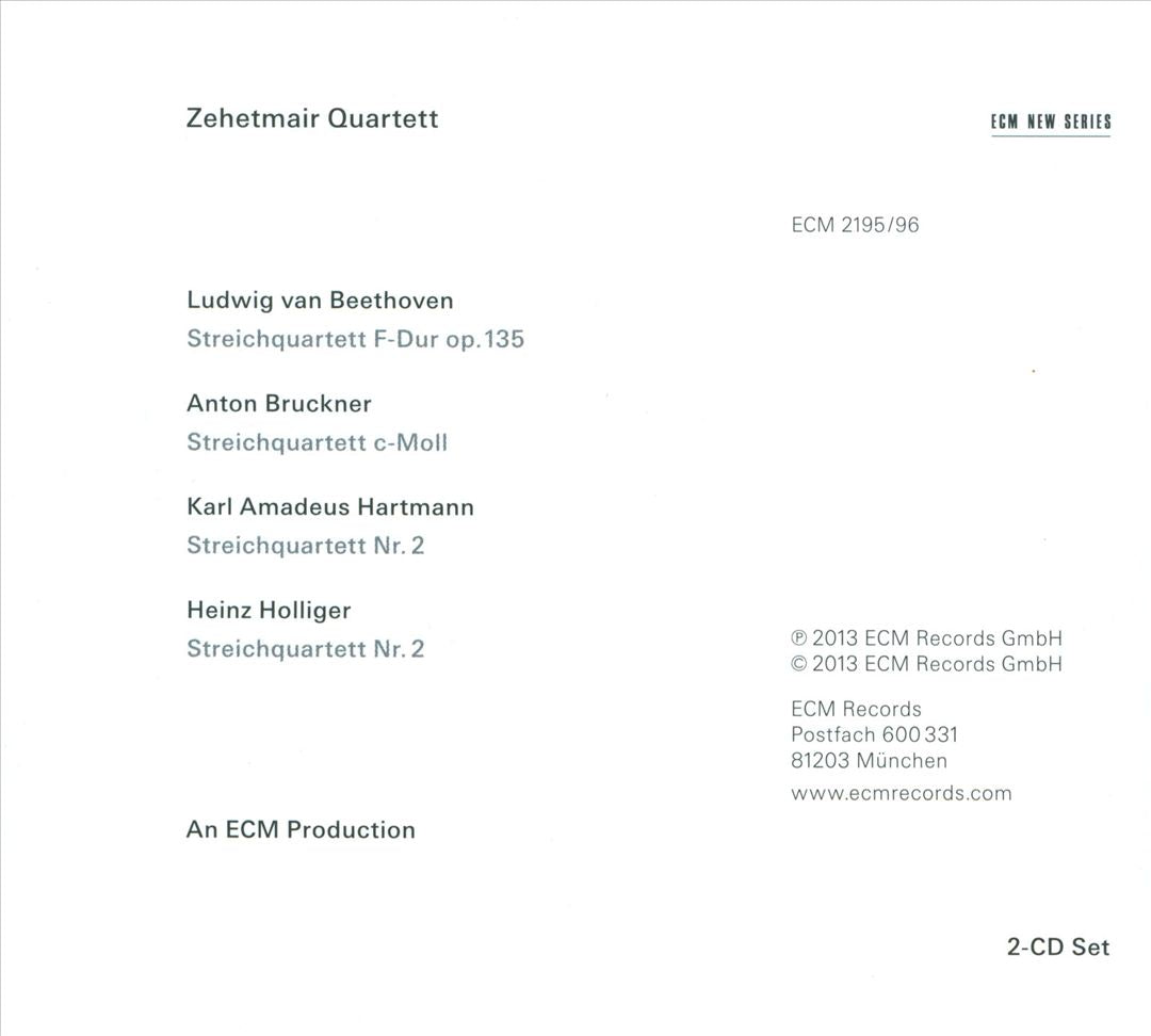 Bruckner, Beethoven, Holliger, Hartmann cover art