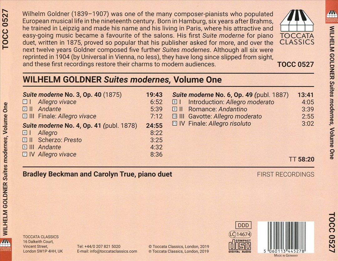 Wilhelm Goldner: Suites Modernes, Vol. 1 cover art
