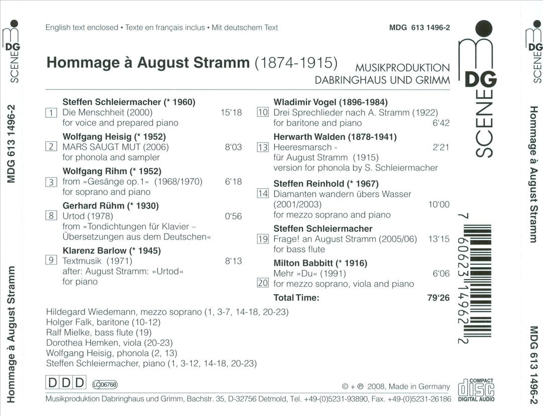 Hommage à August Stramm cover art