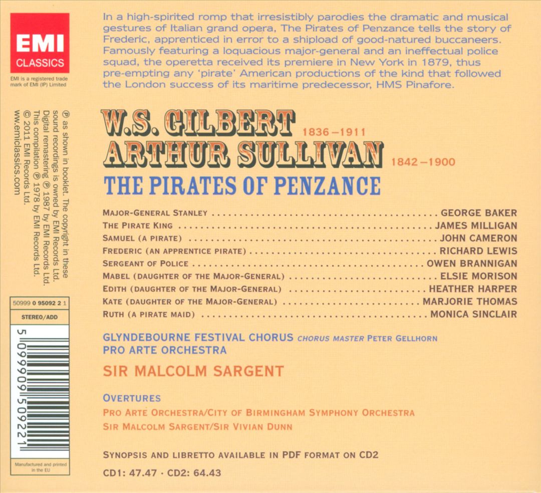 Gilbert & Sullivan: The Pirates of Penzance; Overtures cover art