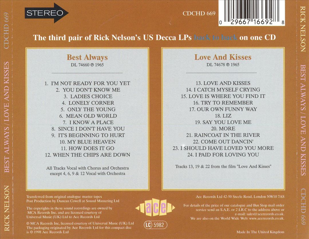 Best Always/Love and Kisses cover art