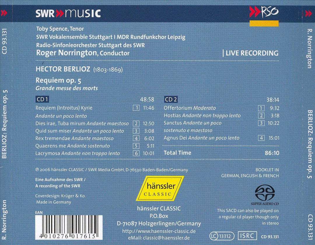 Berlioz: Requiem cover art
