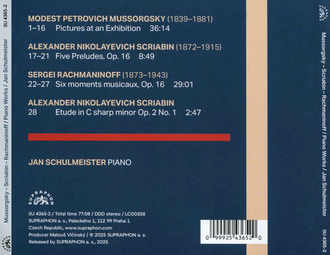 Mussorgsky: Pictures at an Exhibition; Scriabin: Five Preludes, Op. 16; Rachmaninoff: Six Moments Musicaux, Op. 16 cover art