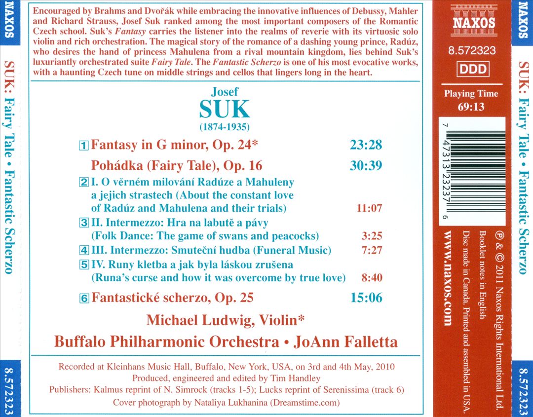 Josef Suk: Fairy Tale; Fantasy in G minor; Fantastic Scherzo cover art