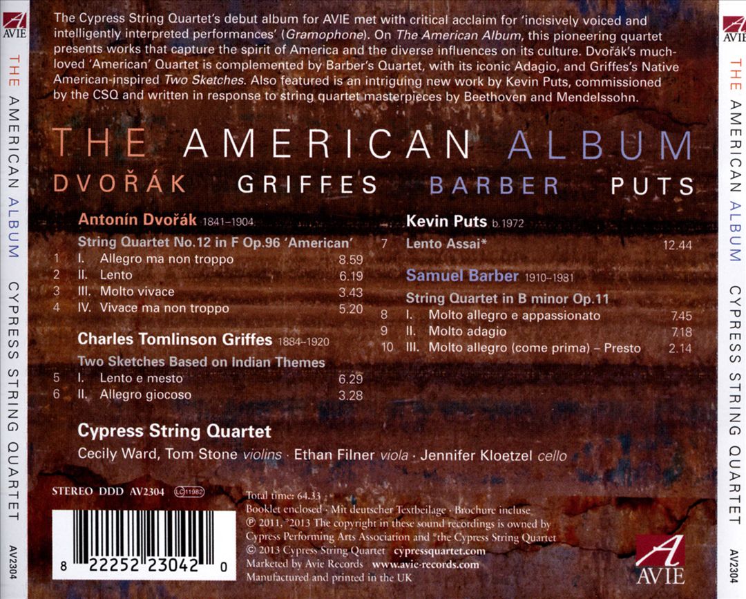 American Album: Dvorák, Griffes, Barber, Puts cover art