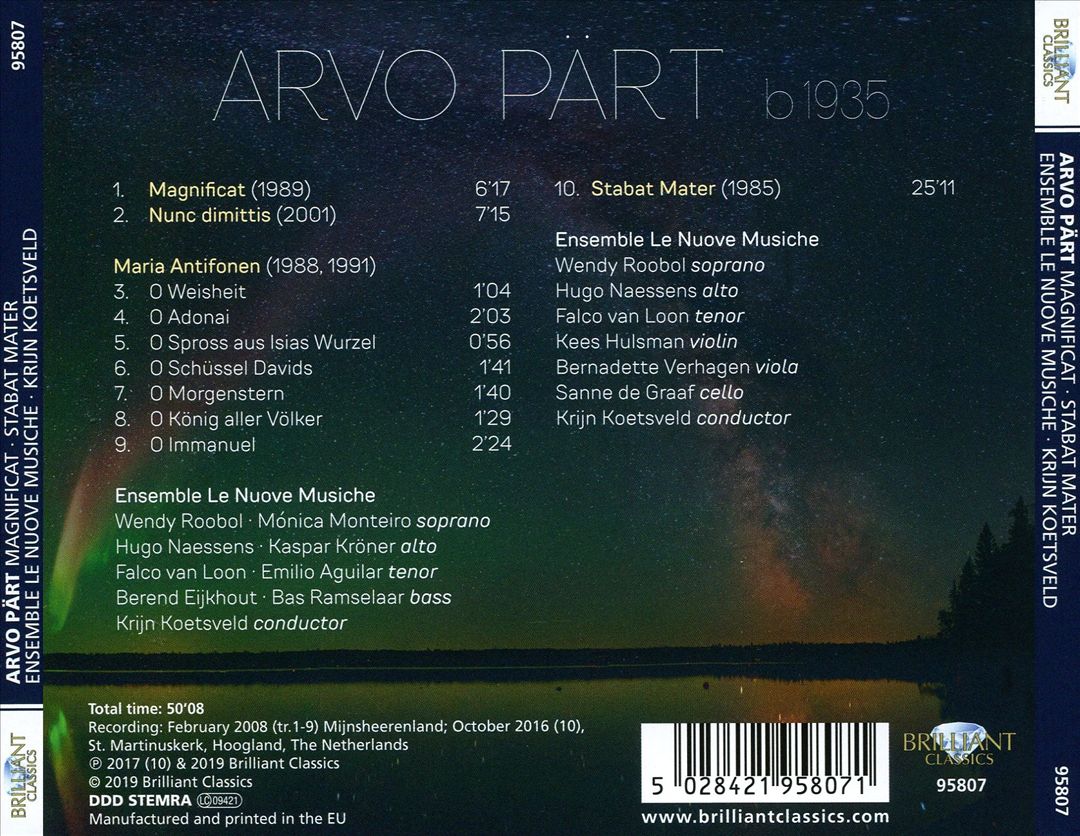 Arvo Pärt: Magnificat; Stabat Mater cover art