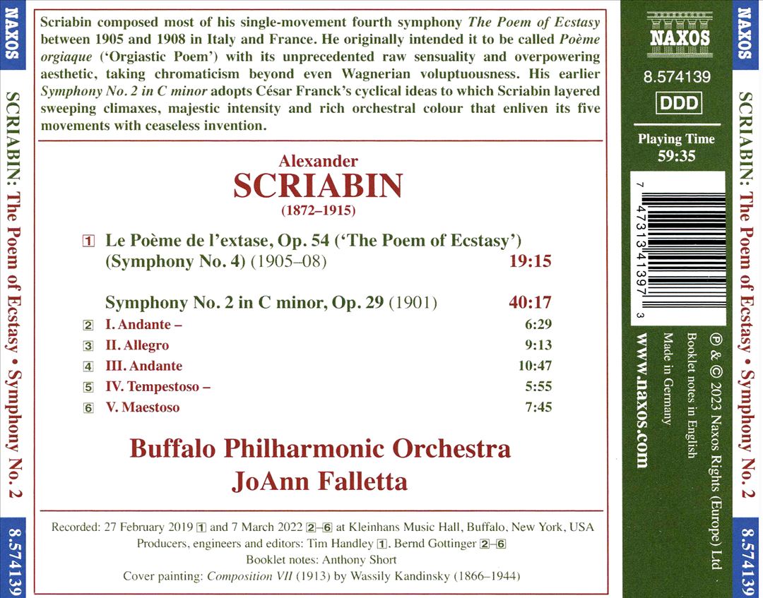 Scriabin: The Poem of Ecstasy; Symphony No. 2 cover art