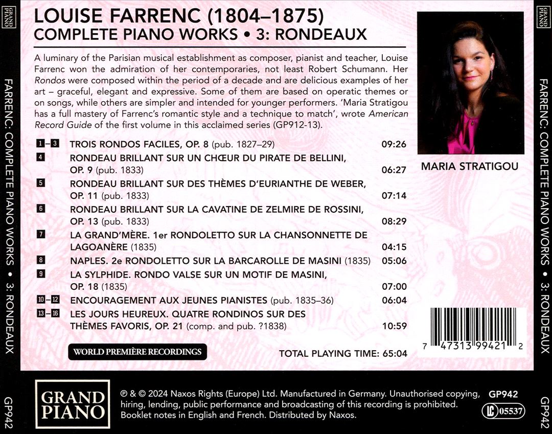 Farrenc: Complete Piano Works, Vol. 3 - Rondeaux cover art