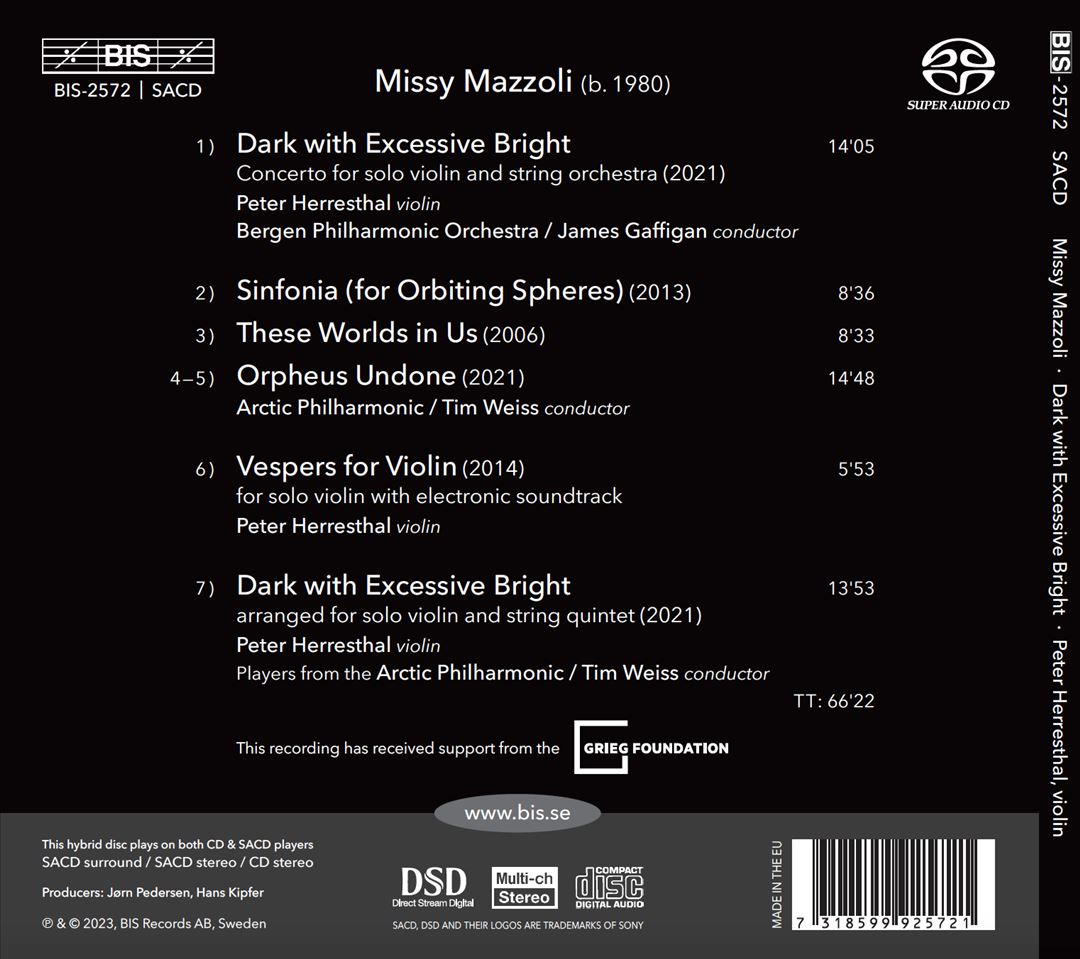 Missy Mazzoli: Dark with Excessive Bright cover art