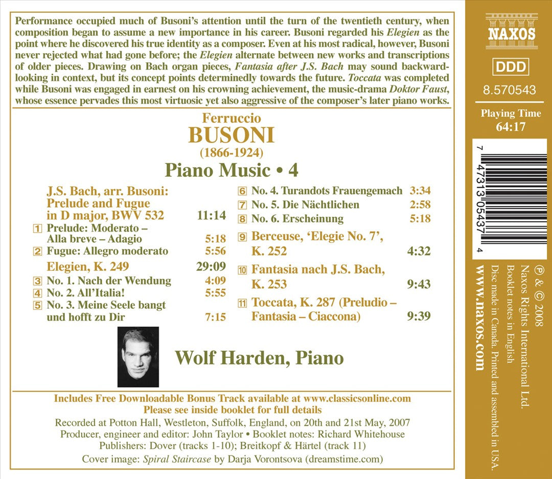 Busoni: Piano Music, Vol. 4 cover art