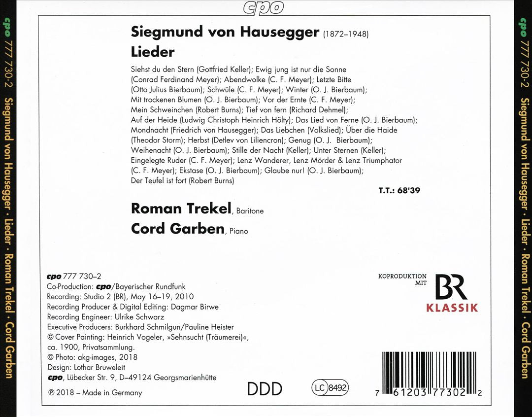 Siegmund von Hausegger: Lieder cover art