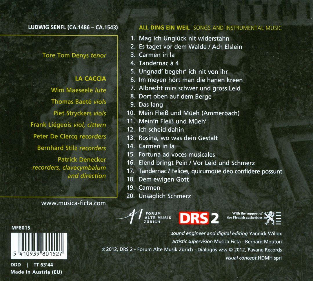 Ludwig Senfl: All Ding ein Weil cover art