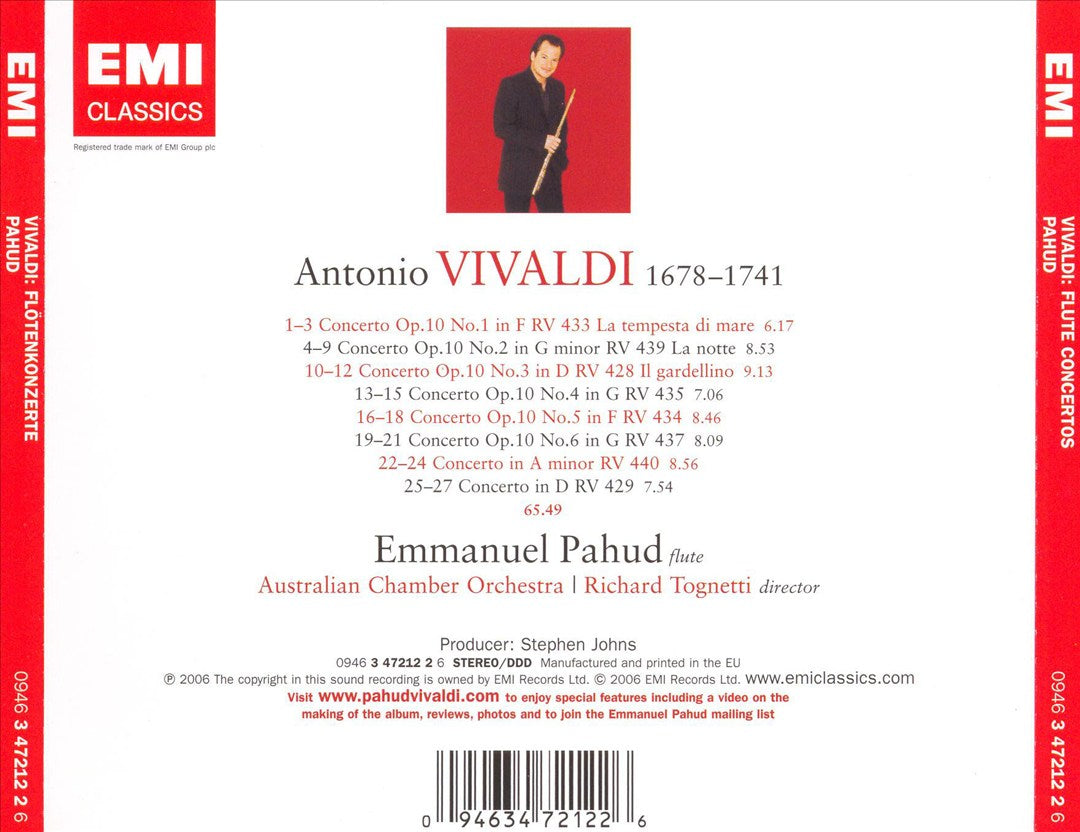 Vivaldi: Flute Concertos cover art