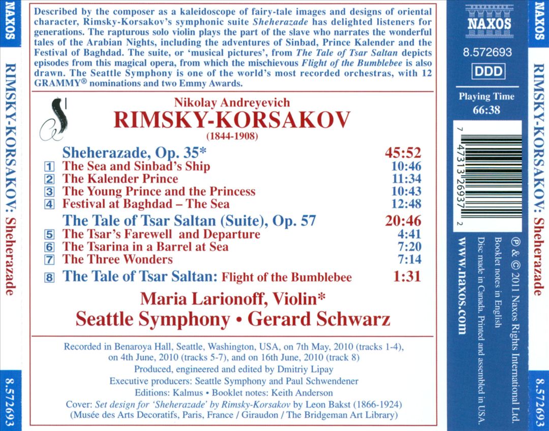 Rimsky-Korsakov: Sheherazade; The Tale of Tsar Saltan (Suite) cover art