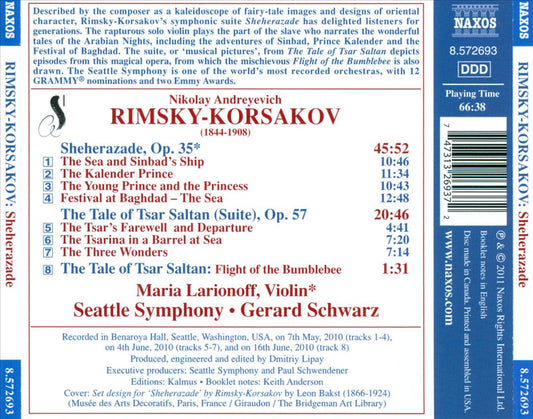 Rimsky-Korsakov: Sheherazade; The Tale of Tsar Saltan (Suite) cover art