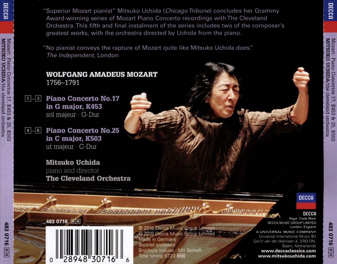Mozart: Piano Concertos No. 17, K453 & No. 25, K503 cover art