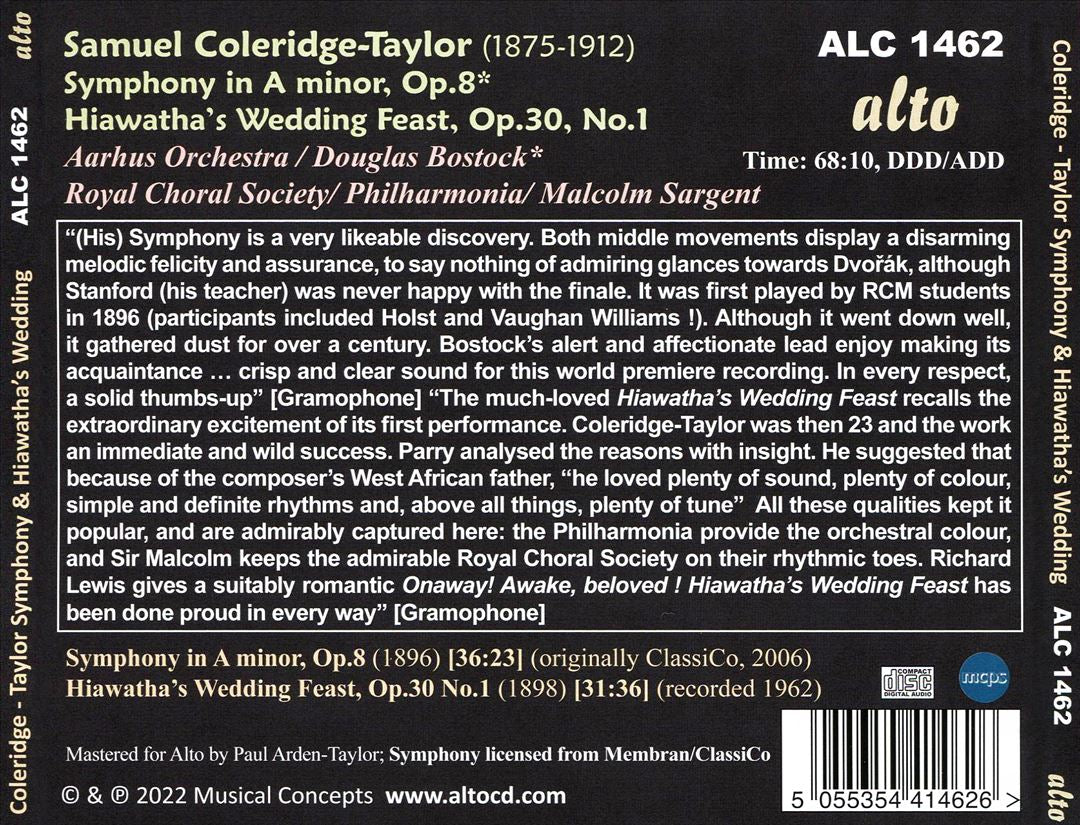 Samuel Coleridge-Taylor: Symphony in A; Hiawatha's Wedding Feast cover art