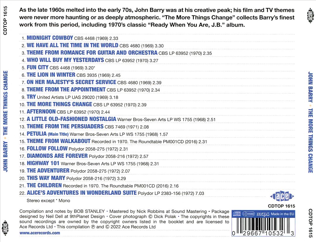 More Things Change: Film, TV & Studio Work 1968-1972 cover art