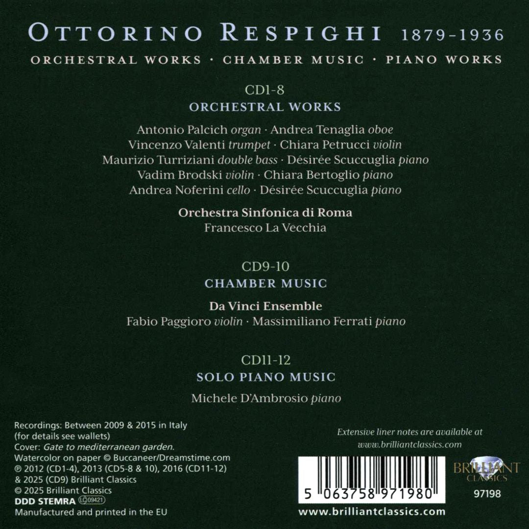 Respighi: Orchestral Works; Chamber Music; Piano Works cover art