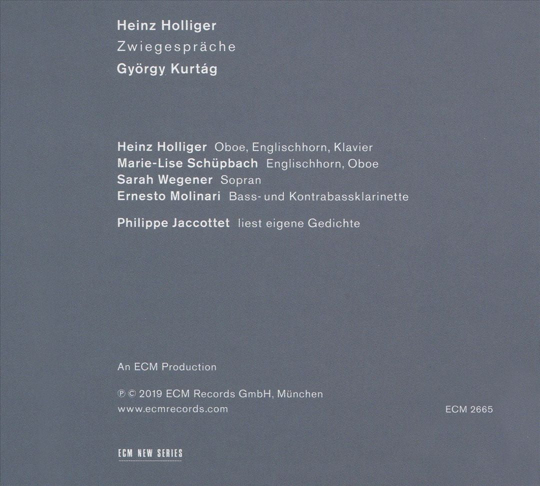 Zwiegespräche: Heinz Holliger, György Kurtág cover art