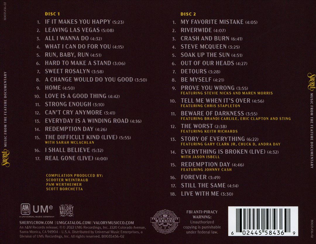 Sheryl: Music from the Feature Documentary cover art