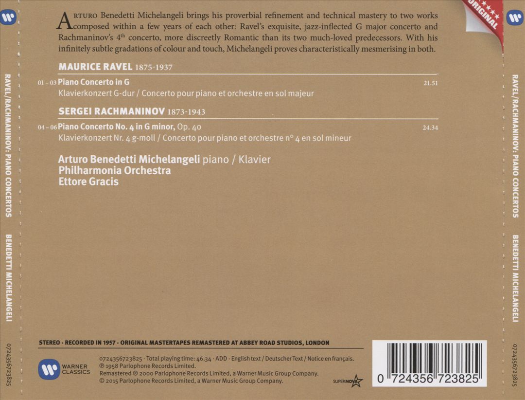Rachmaninov: Concerto No. 4 in G minor; Ravel: Concerto in G major cover art