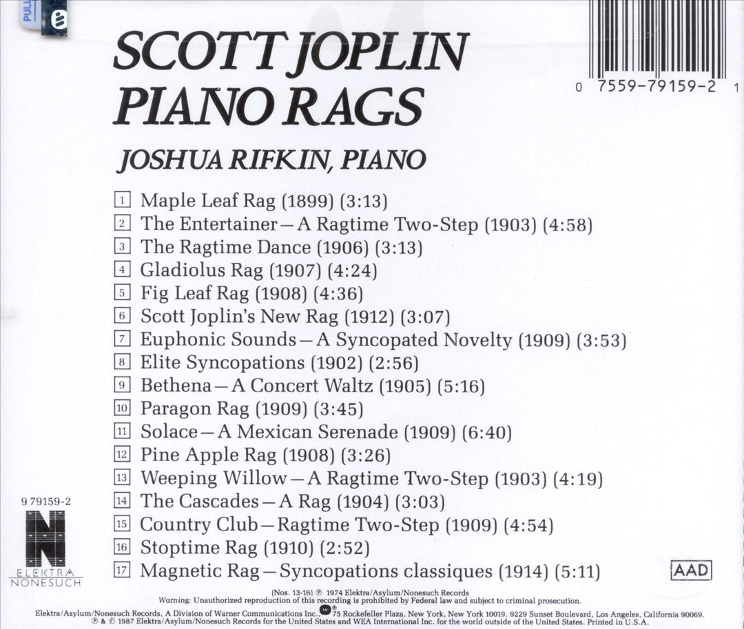 Scott Joplin: Piano Rags cover art