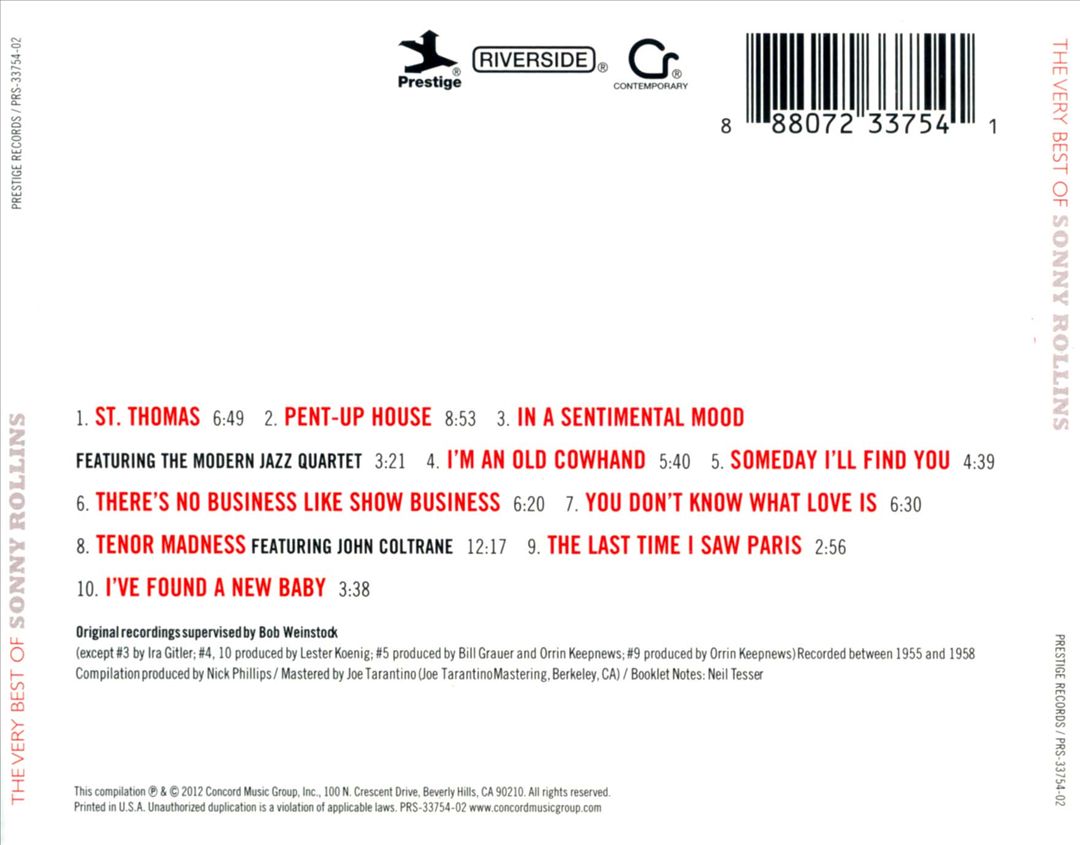 Very Best of Sonny Rollins [Prestige] cover art