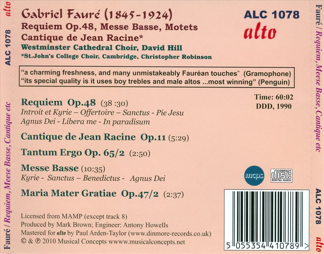 Fauré: Requiem Op. 48 cover art