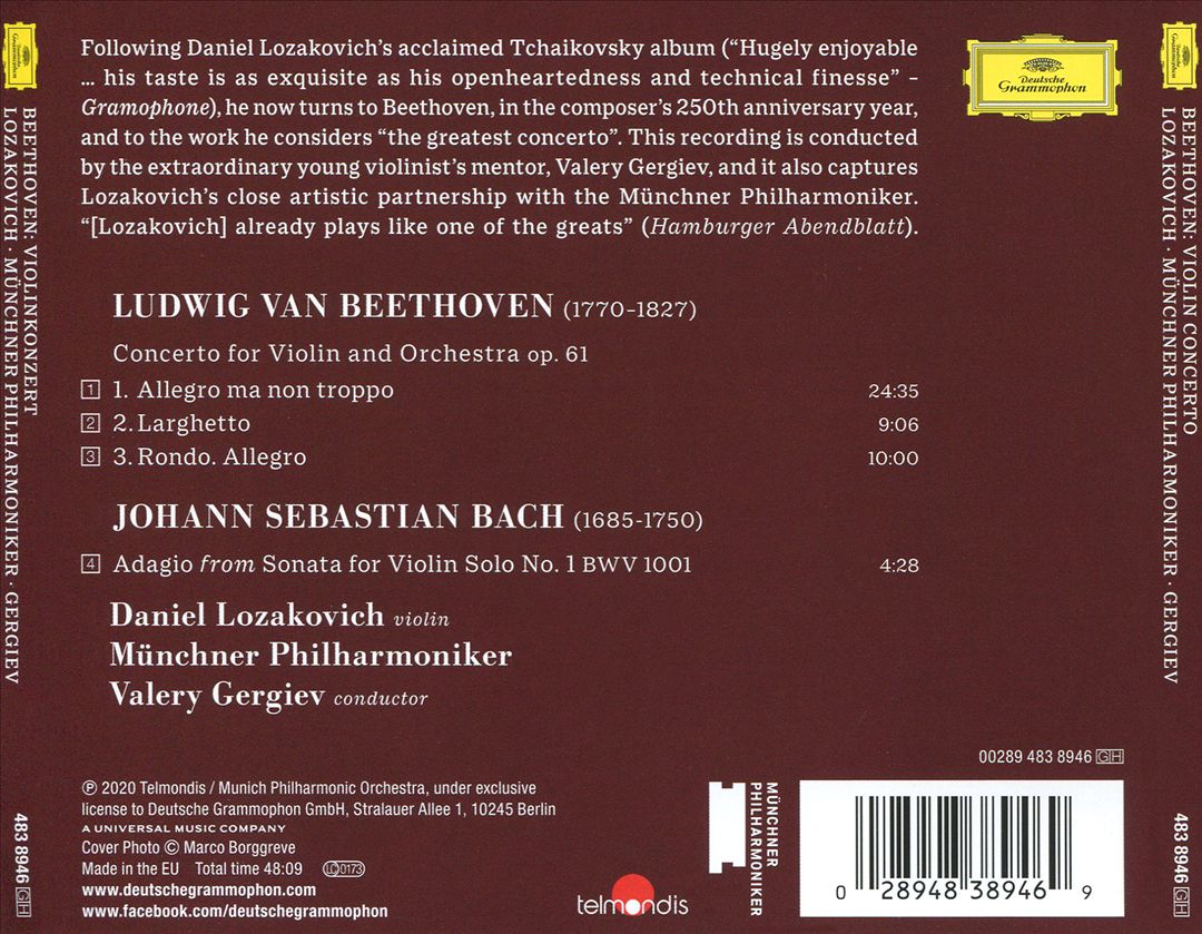 Ludwig van Beethoven: Violin Concerto cover art